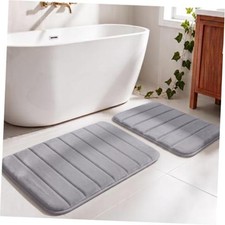 Memory Foam Bathroom Rugs Sets 2 Piece - Super Soft Absorbent Quick Dry Memory