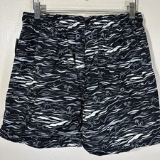 Speedo Men's Volley 16 Shorts 5 Inseam Swim Trunks Black Palm Trees Small