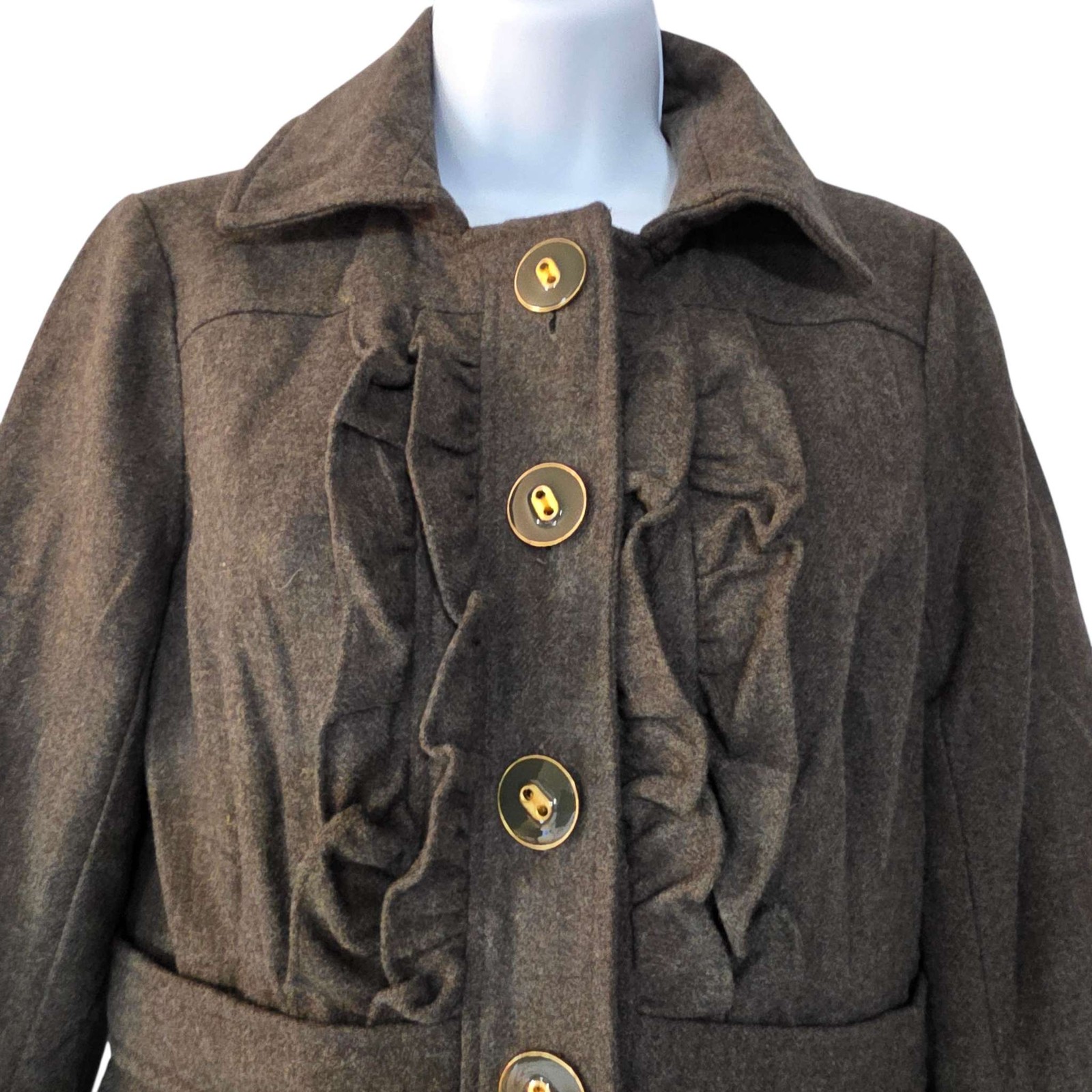 Tabitha Ruffle Button Wool Blend Jacket Women's S… - image 7