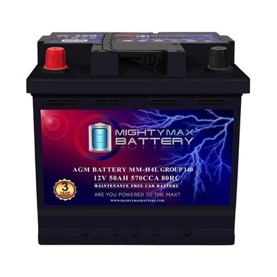 Mighty Max Battery MM-H4L Start and Stop Car BCI Group Size 140 Positive Term...