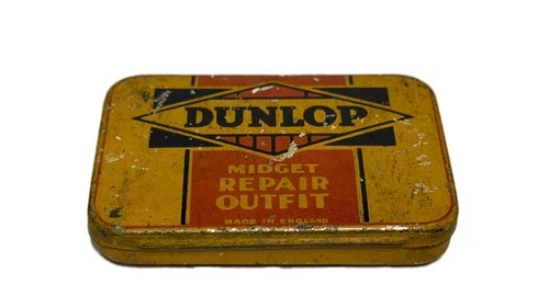 Vintage Dunlop Midget Repair Outfit Bicycle Tire Patch Kit Tin England