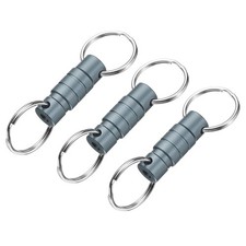 Quick Release Keychain, 3Pcs Detachable Pull Apart Key Rings Clip, Grey