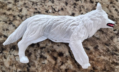 Vintage 1987 Imperial White Wolf Dog Figure Toy Action Figure 8'' Dire