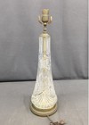 Vintage Bohemian-Style Stars & Bars Cut Crystal 22" Table Lamp TESTED & WORKING — photo 2
