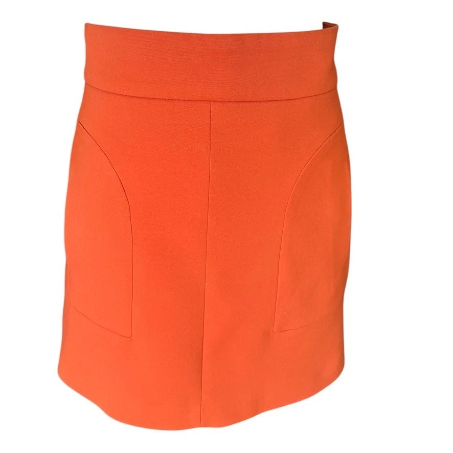 ZARA WOMAN Orange Cotton Blend Mini Skirt Size 6