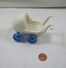 Fisher Price Loving Family Dollhouse Baby Buggy Carriage With Blue Wheels