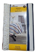 Harvest PEVA Tablecloth 70" Round Fall Thanksgiving D cor Ne