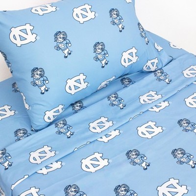 Everything Comfy North Carolina Tar Heels Queen Sized 4 Piece Sheet Set, Team...