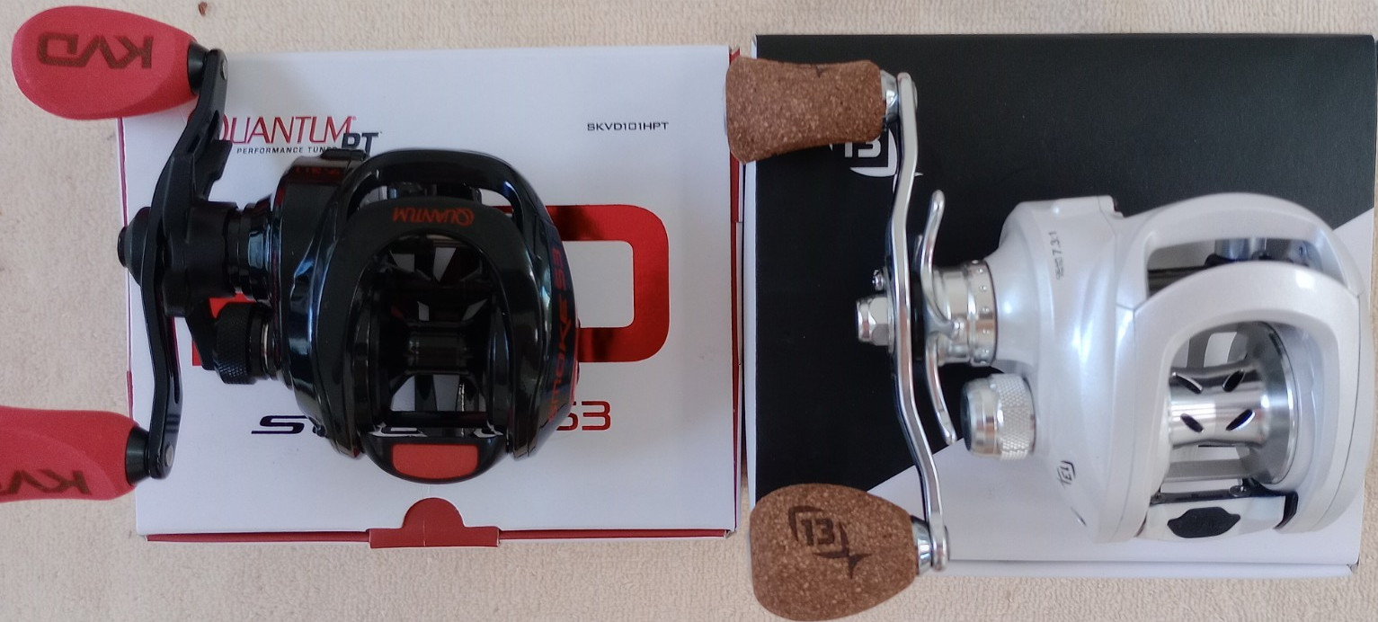 Lot of two 13 fishing concept c 7.3:1 left and Quantum KVD 101HPT left hand 