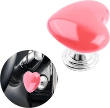 Heart-Shaped Push Start Button Cover, Scratch-Resistant Car Decor Color: Pink