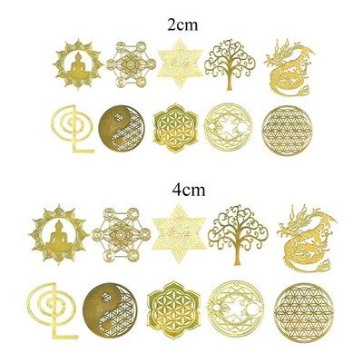 Copper Orgonite Sticker Resin Flower Life Stickers Clear Decorate Stickers