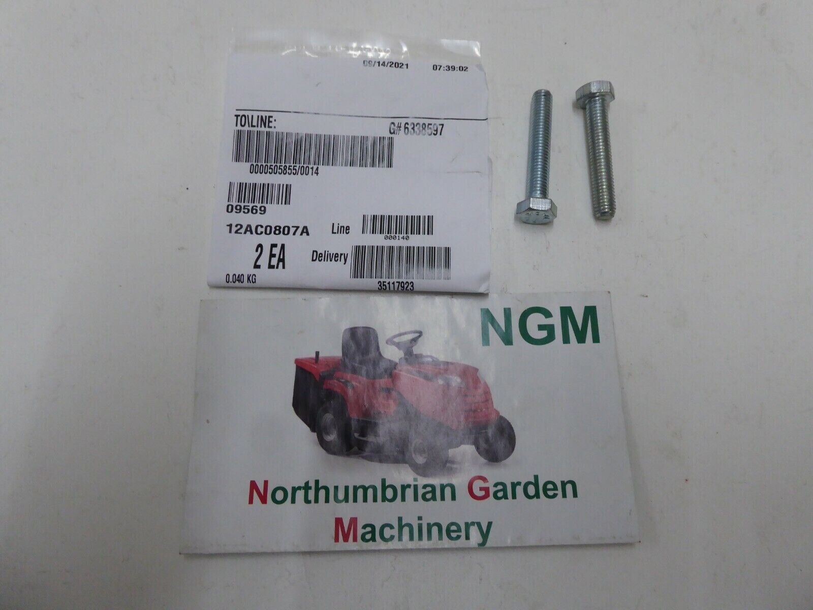 Hayter Lawnmower Handle Bolt Bolts (Pair) 09569 Harrier 41 48 Hunter 46 54 22/4