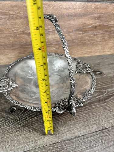 Vintage Victorian VAN BERGH Quadruple Silverplated Bride's Basket 11” - Picture 9 of 17