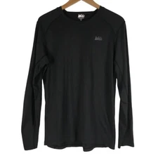 REI Base Layer Long Sleeve Shirt, Men's M, Black Outdoor Performance Hiking