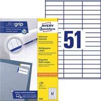 Avery Zweckform 3420 Universal Etiketten (5.100 Klebeetiketten, 70X16,9Mm Auf A4