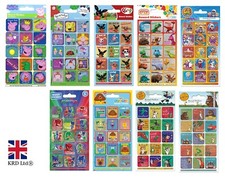 Kids CHARACTER REWARD STICKERS Arts Crafts Foil Sticker Sheets Party Bag Gift UK