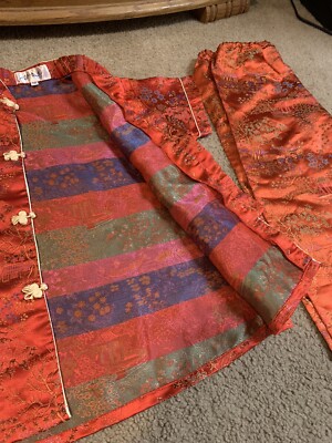 Traditional Real Chinese outfit Yin Xing Tang Suit Girls Size 10 Rainbow Kimono