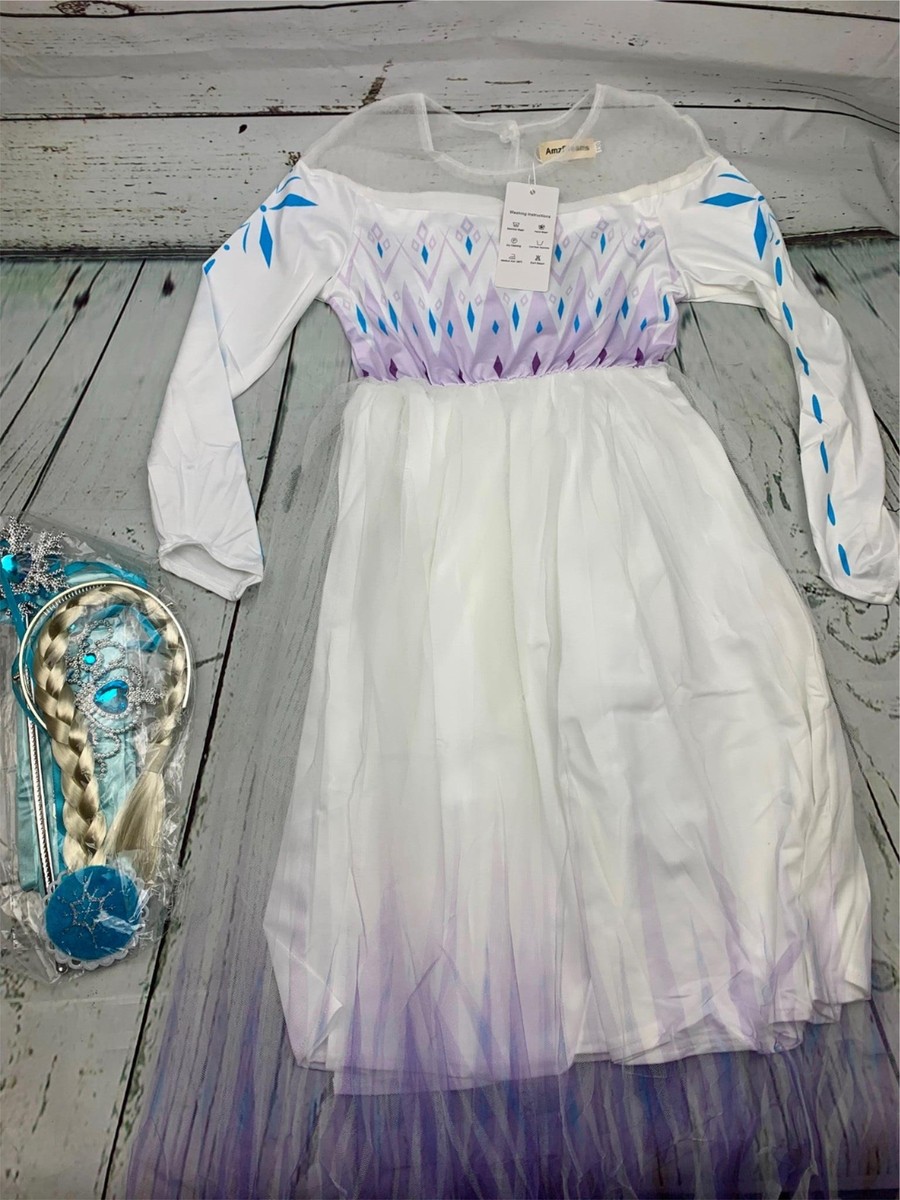 Snow Queen Costume White Ice Princess Fancy Dress Birthday Party