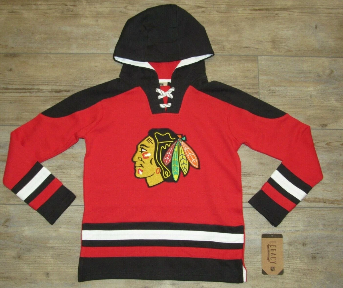 Chicago Blackhawk CCM NHL Jersey Style Pullover Hoodie Mens Size S  Embroidered