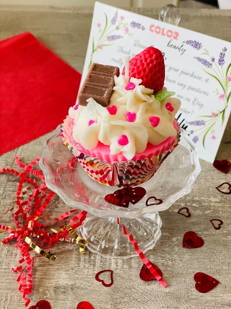Cupcake Candle | Valentine's Day Candle | Food candle-image