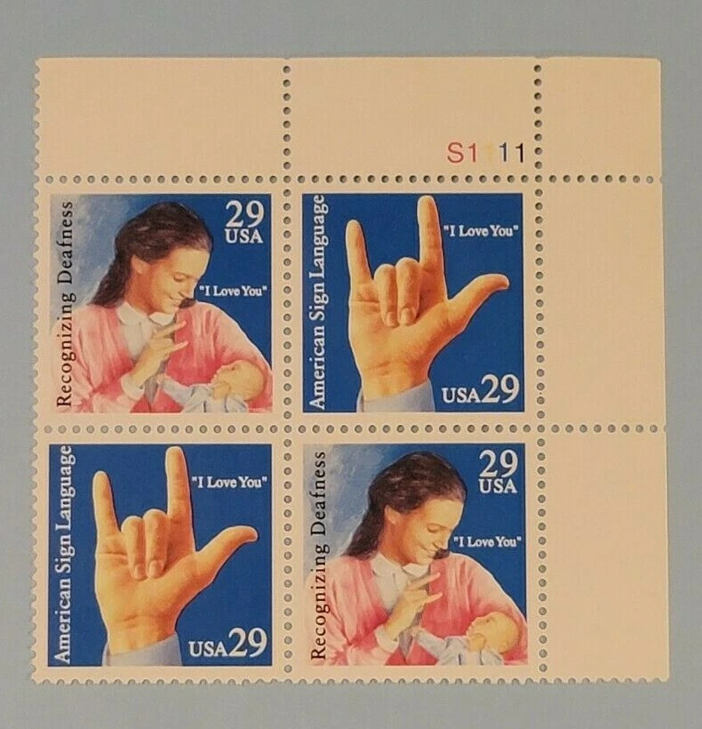US SCOTT #2783-2784 29c PB OF 4 - UL - 1993 DEAF COMMUNICATION ASL MNH FREE SHIP - Image 2 of 2