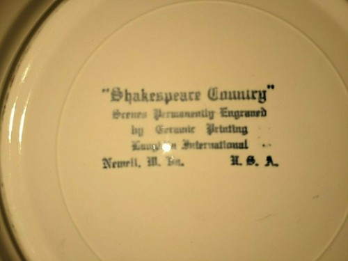 3 Rare Vintage Shakespeare Country Blue/Homer Laughlin Dinner Plates Scolls - Picture 6 of 6