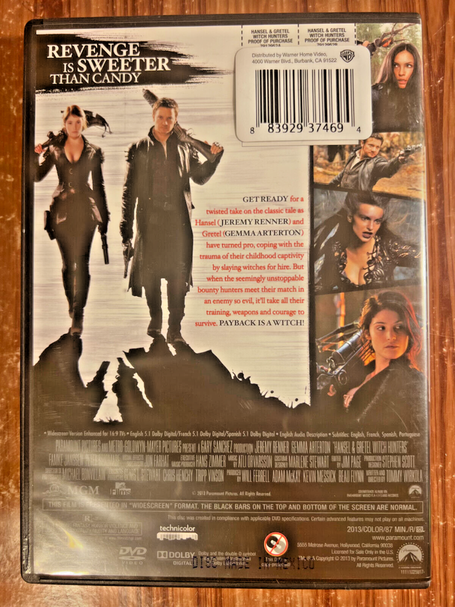 Hansel & Gretel Witch Hunters DVD Movie Horror Action 2013 Jeremy