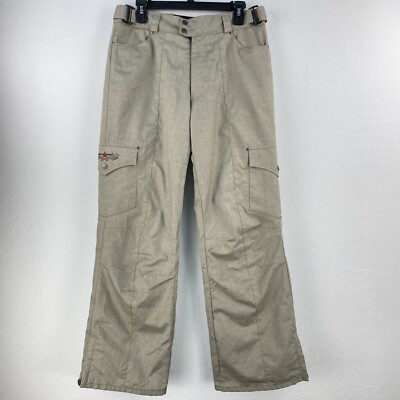 KEMPER Women M Snowboard Ski Snow Pants Greige Pockets Gator Zip Ankle