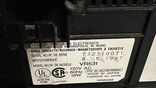 1997 RCA VR531 4-Head VCR Video Cassette Recorder - Tested and Works (no remote) - Picture 4 of 4