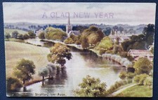River view of Stratford-on-Avon. Davidson Bros. Marlborough Series 7017. Unused.