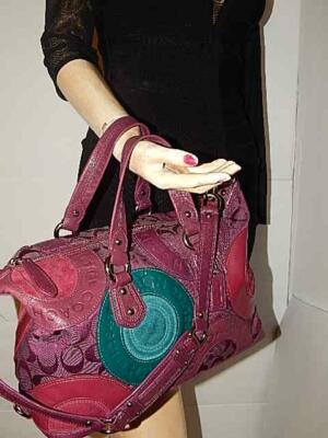 バッグ COACH Ashley Satchel shoulderbag 2way Coach Ashley Pieced Patchwork Satchel w Strap Shoulder Bag Rare