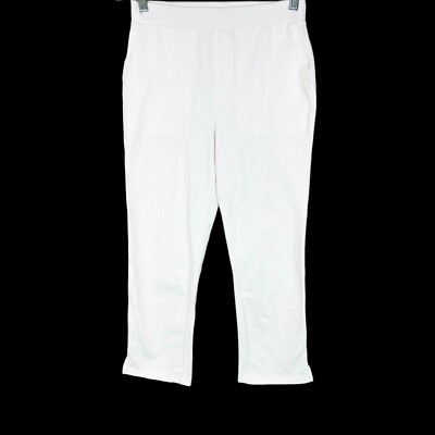 Susan Graver Women's Weekend Petite Premium Stretch Crop Pants White PXXS Size