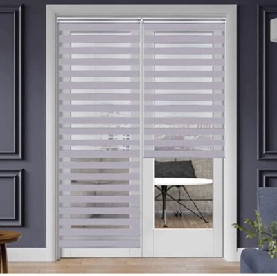 SMONTER Easy Fix Zebra Rollo, Tag und Nacht (60x230cm - GRAU)