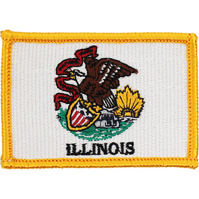 Illinois State Flag Patch ( Gold Border ) ( 3'' Wide x 2'' High ) P5216