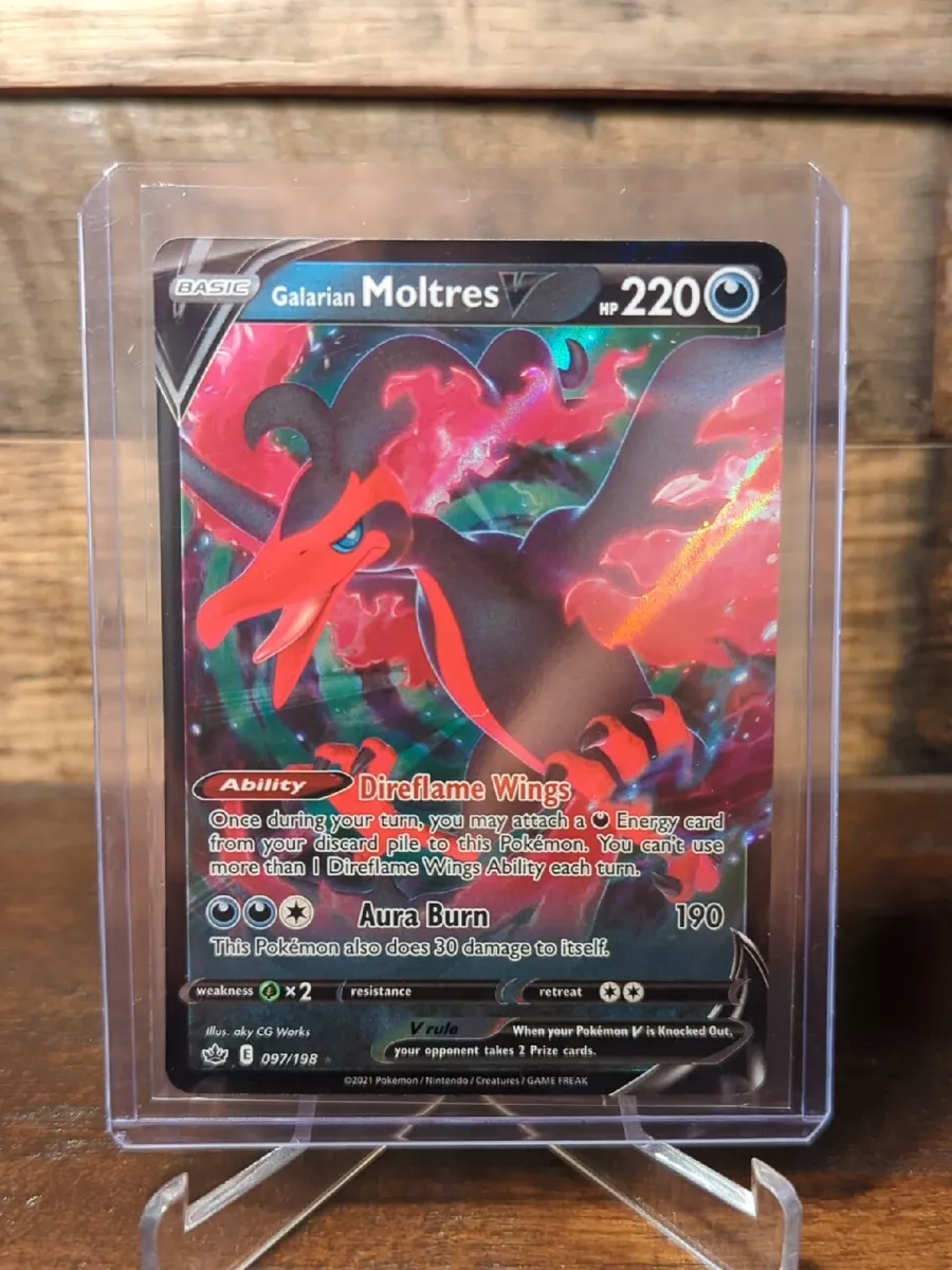 Pokemon Card Galarian Moltres V 097/198 Chilling Reign Set - Ultra