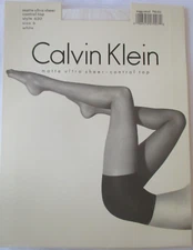CALVIN KLEIN CONTROL TOP MATTE ULTRA SHEER WHITE SIZE B PANTYHOSE - NEW