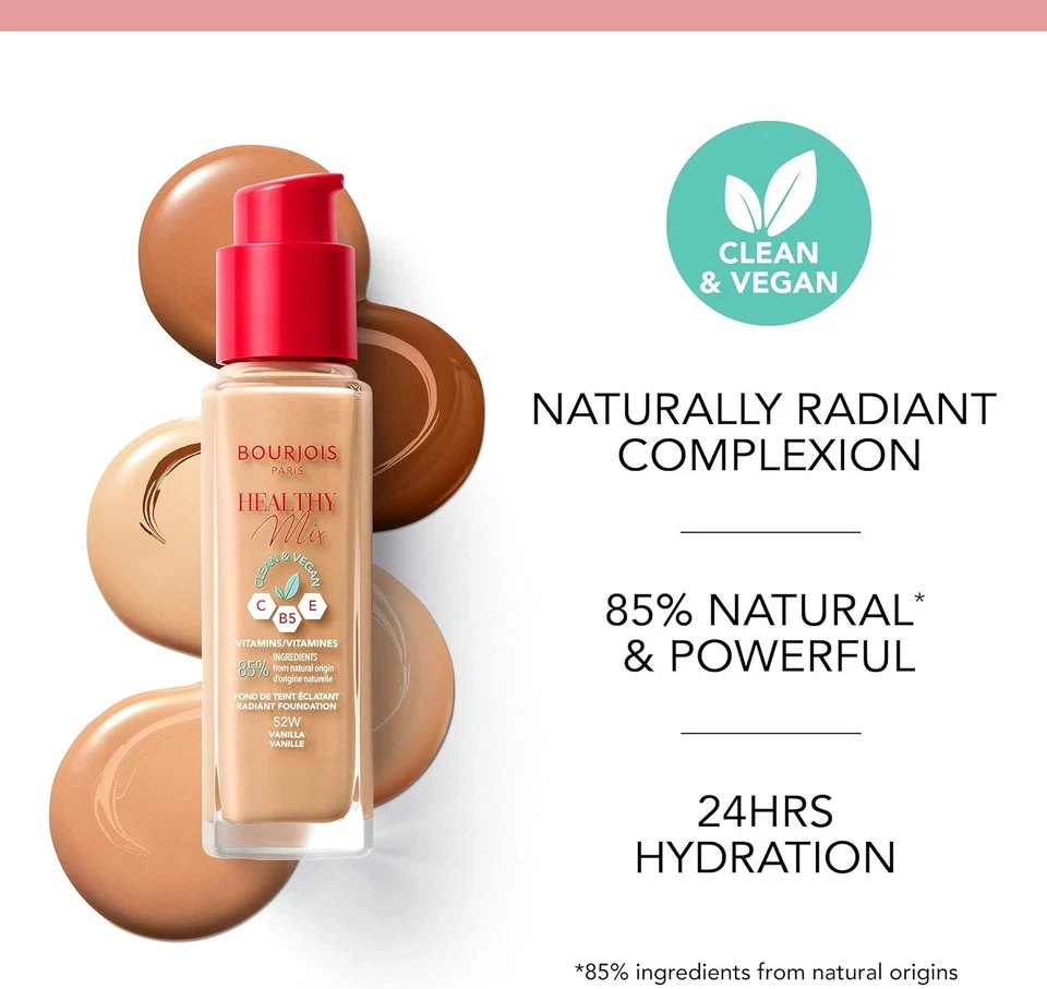 BOURJOIS Paris Healthy Mix Clean & Vegan Radiant Foundation Size Pick Your Shade - image 2 of 4