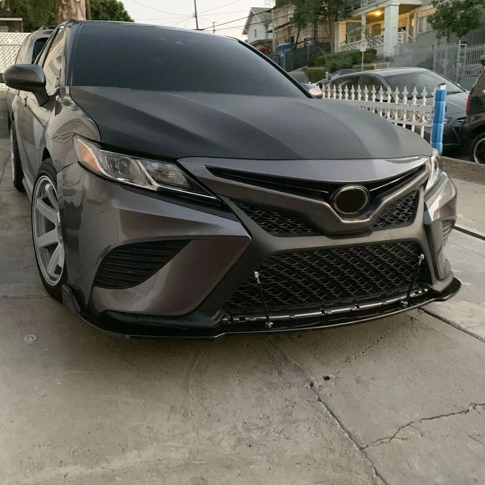 HECASA Front Bumper Lip Splitter For Toyota Camry 2018-2020 SE XSE Gloss Black — 第 2/4 张图片