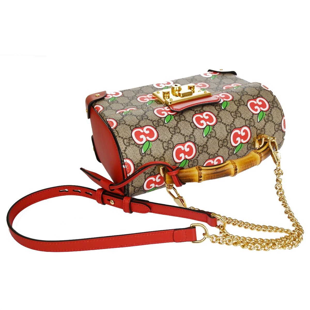 GUCCI Apple Small Bamboo 2Way Chain Shoulder Hand Bag GUCCI Apple Small Bamboo 2Way Chain Shoulder Hand Bag