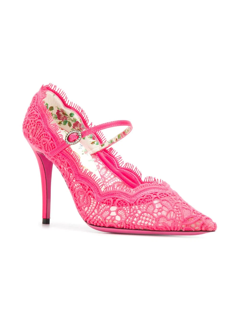 NEUF DANS SA BOÎTE Escarpins à motif dentelle rose authentique Gucci Virginia talons hauts 39,5