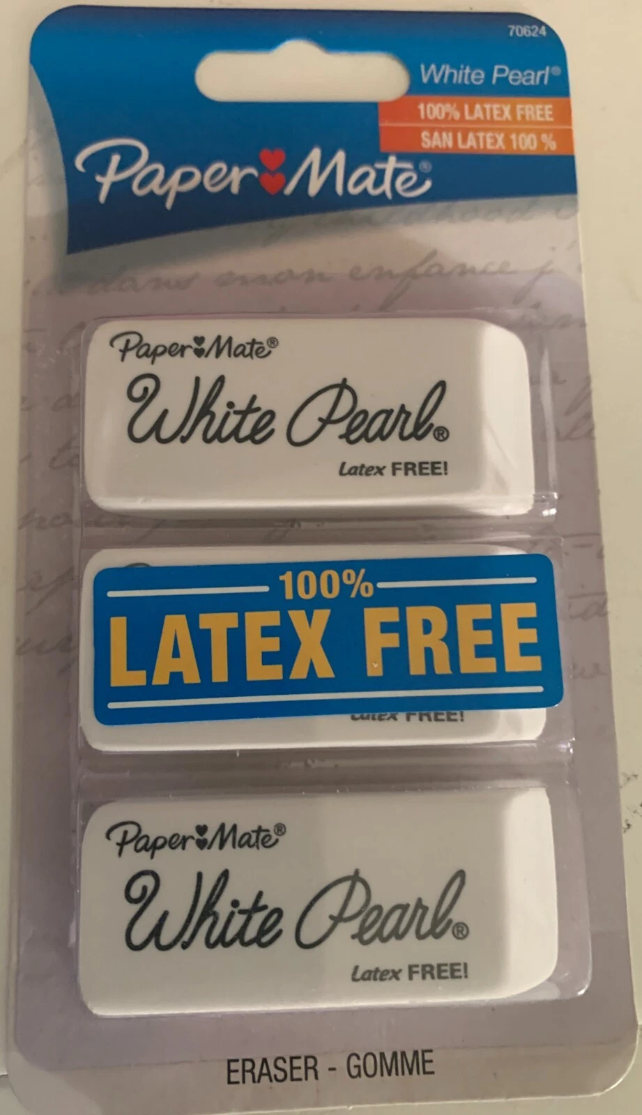 Papermate white pearl erasers