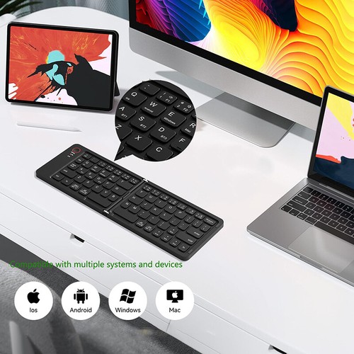 Folding Bluetooth Keyboard For Ipad Tablet Laptop Phone Wireless Keyboard Of _dc - Photo 9/17