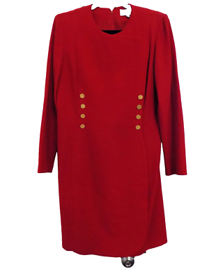 Vtg Bloomingdales Classy Red Worsted Wool Dress Military Gold Buttons Sz 12 USA | eBay Vtg Bloomingdales Classy Red Worsted Wool Dress Military Gold Buttons Sz 12 USA | eBay