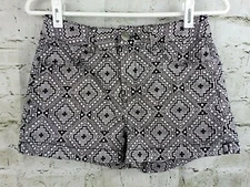 So Womens Short Shorts Junior Size 5 Black White Geometric Back Pockets Stretchy