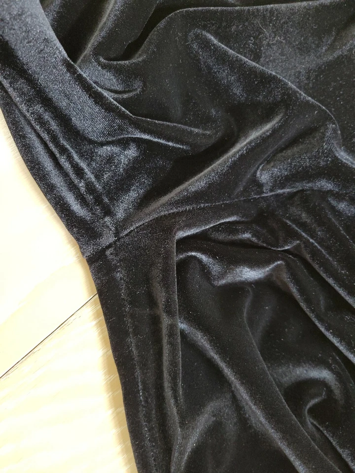 Victoria's Secret VELVET Velour Leggings Women's Small Yoga Pants Black Stretch - Image 4 of 4