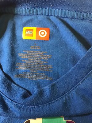 TARGET x LEGO Blue Mens Large T-Shirt Mini Figure LIMITED EDITION