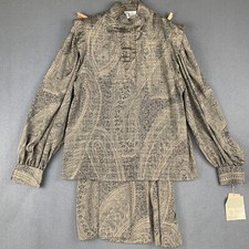 VTG Anne Klein Skirt Set 2PC Blouse Sz 8 Floral NWT Elegant Luxury Office Career