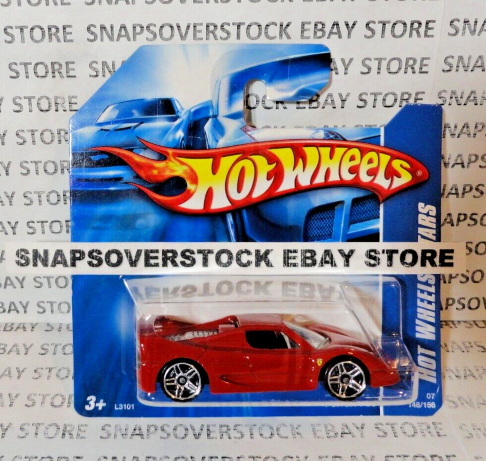 2007 HOT WHEELS RED FERRARI F50, HW #148, INT. SHORT CARD