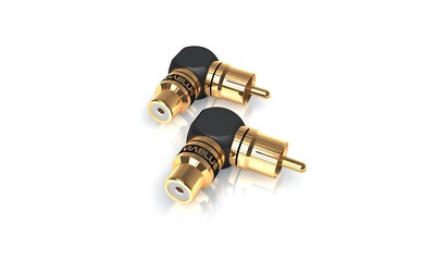 1Paar (2Stk)  Viablue XS RCA Adapter Cinchadapter 90° S