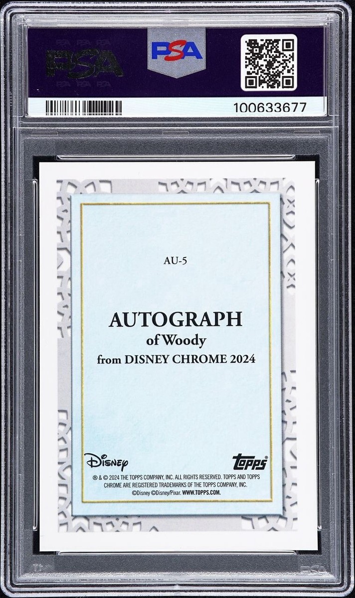 2024 Topps Chrome Disney Toy Story Woody Autograph
